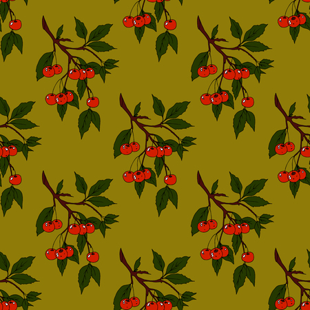Seamless background with cherries.のイラスト素材