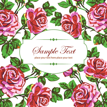 Greeting card with rosesのイラスト素材