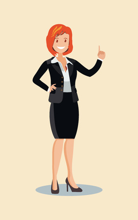 Business woman points to something.のイラスト素材