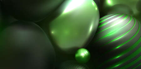 bstract background with 3d spheres. Multi-colored stones. Vector illustration of balls with a halftone texture. Jewelry cover concept. Horizontal banner.のイラスト素材
