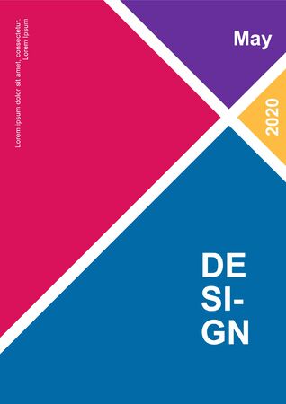 Vintage retro design vector cover. A4 vertical orientation front page mock up. Minimal style colorful geometric composition for book cover poster magazine presentation brochureのイラスト素材