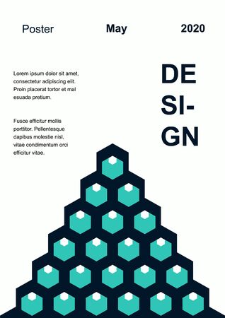Vintage retro design vector cover. A4 vertical orientation front page mock up. Minimal style colorful geometric composition for book cover poster flyer magazine report presentation brochure catalog.のイラスト素材