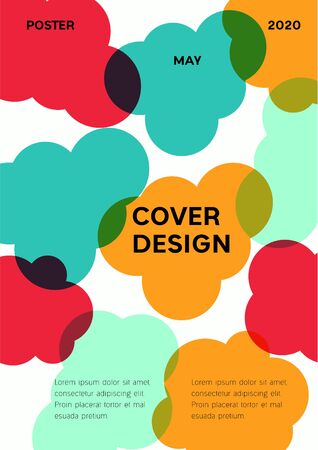 Abstract colorful shapes clouds background design, modern abstract pattern. Vector templates for modern design, cover, template, decorated, brochure, flyer. A4 size.のイラスト素材