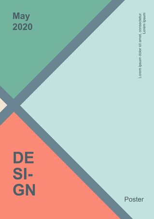 Vintage retro design vector cover. A4 vertical orientation front page mock up. Minimal style colorful geometric composition for book cover poster flyer magazine report presentation brochure catalog.のイラスト素材