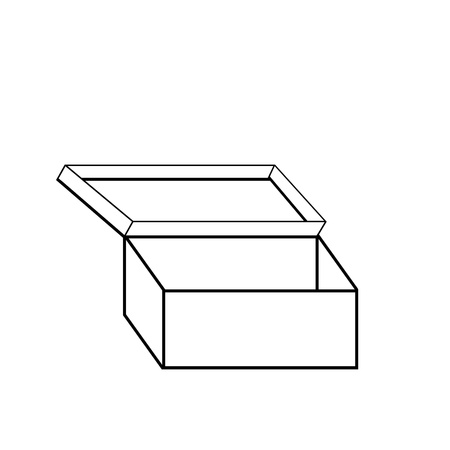 Open box icon isolated on white background. Hand drawing の写真素材
