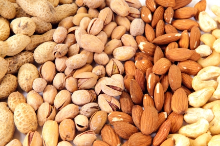 assortment of tasty nuts, close up 