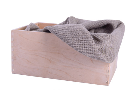 empty wooden crate isolated on white backgroundの写真素材