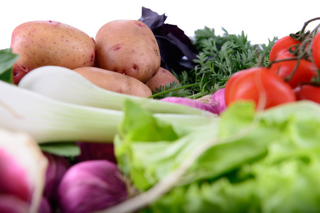 Many different ripe vegetarian vegetables close upの写真素材