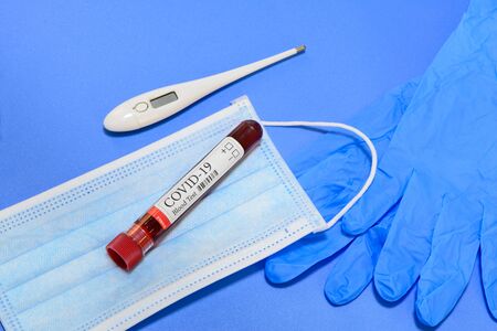 COVID-19 test and laboratory sample of blood testing for diagnosis coronavirus infection and...