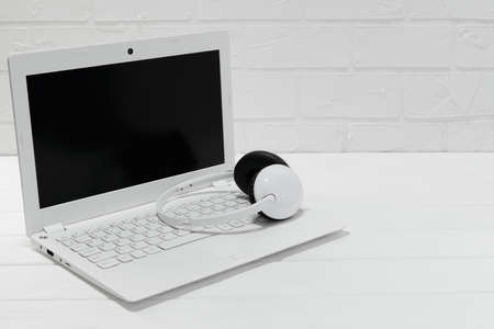 comfortable workplace office for work or education in quarantine time - home office - light...