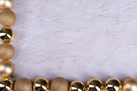 Christmas background with decoration on concrete board via composition with copy space Flat Lay - concept for advertisingの写真素材