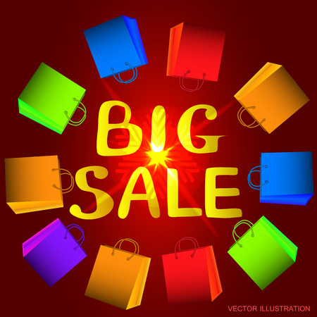 Background big sale in bright colors. Illustration.のイラスト素材
