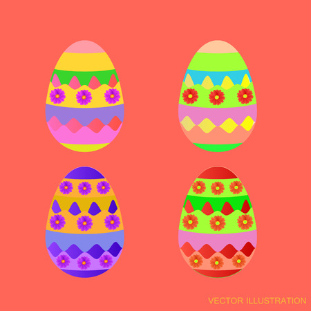 Background happy easter day with eggs. Vector illustration.のイラスト素材