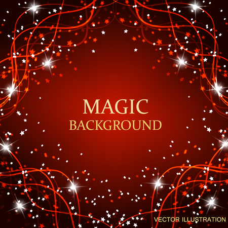 Bright magic background. Abstract waves background. Illustration in different colors. Vector illustration.のイラスト素材