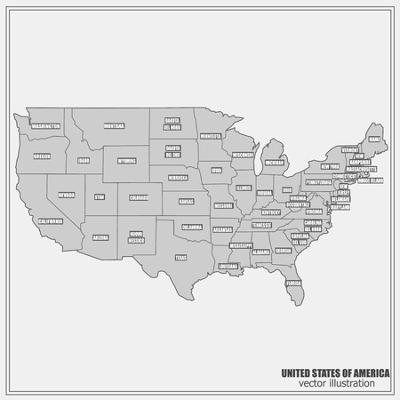 United States of America Vector Map. Illustration.のイラスト素材