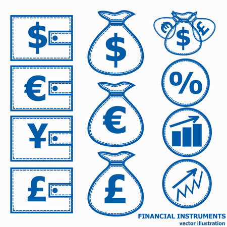 Financial instruments for saving money. Vector illustration.のイラスト素材