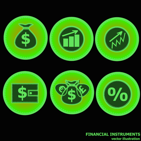 Financial instruments for saving money. Vector illustration.のイラスト素材