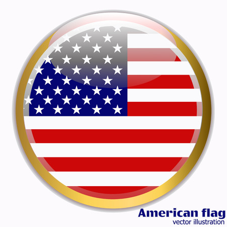 Banner with flag of America. Vector.のイラスト素材