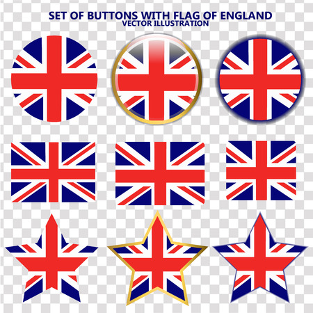 Set of banners with flag of England.のイラスト素材
