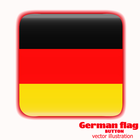 Bright button with flag of Germany. Sparkling banner illustration with flag. Happy Germany day background. Vector illustration.のイラスト素材