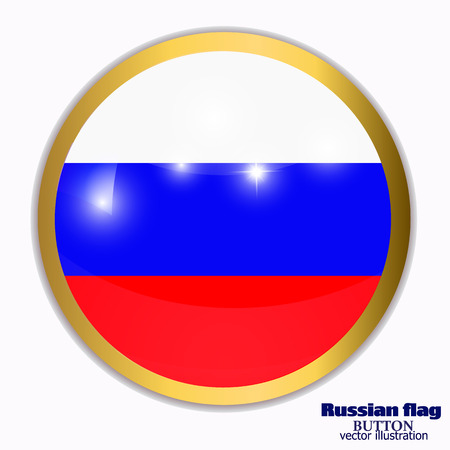 Happy Russia day background. Bright background with flag of Russia. Bright button with flag. Vector illustration.のイラスト素材