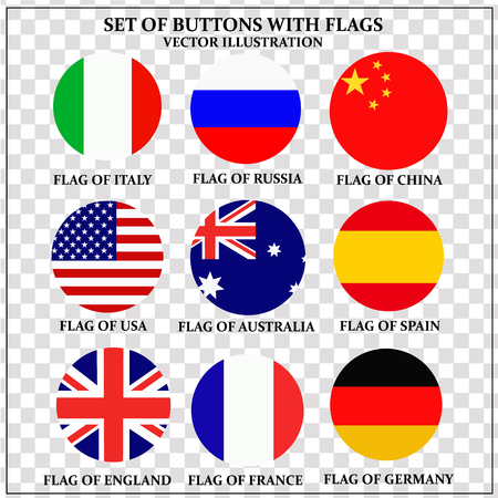 Set of banners with flags. Vector.のイラスト素材