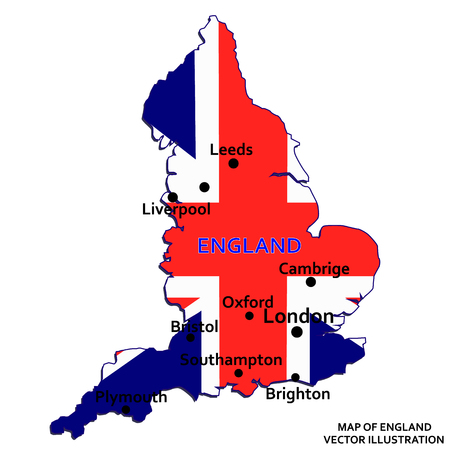 England map vector. Silhouette isolated on white backgroundのイラスト素材