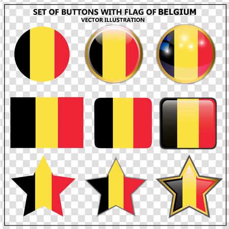 Set of banners with flags of Belgium.のイラスト素材