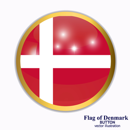Banner with flag of Denmark. Colorful illustration with flag for web design.のイラスト素材