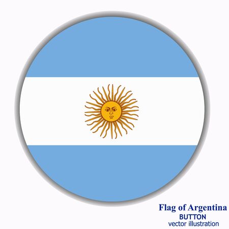 Button with flag of Argentina. Vector.のイラスト素材