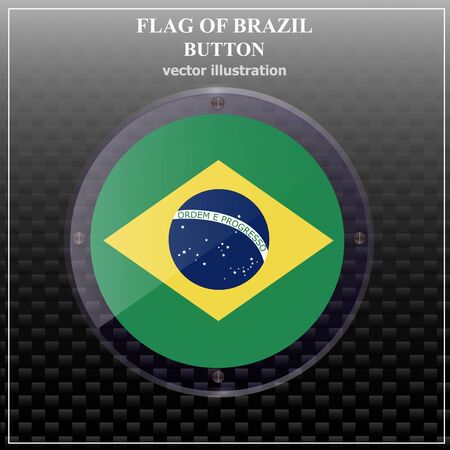 Transparent banner with flag of Brazil . Happy Brazil day button. Bright sticker with flag.のイラスト素材