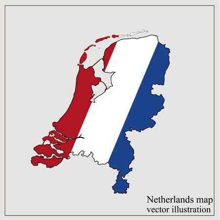 Map of Netherlands with flag. Netherlands infographic. Vector illustration.のイラスト素材