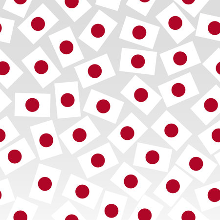 Happy Japan day pattern. Bright seamless pattern with flag of Japan. Bright illustration with flag.のイラスト素材