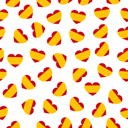 Pattern with flag of the Spain. Seamless Pattern with flag of the Spain. Spanish flag for textile, background, banner, template design.のイラスト素材