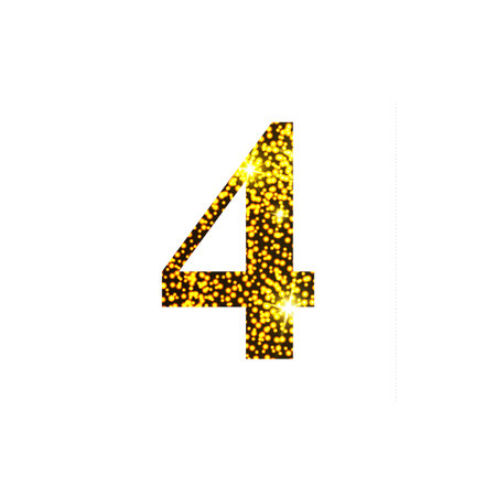 Golden number 4. Numbers for designの写真素材