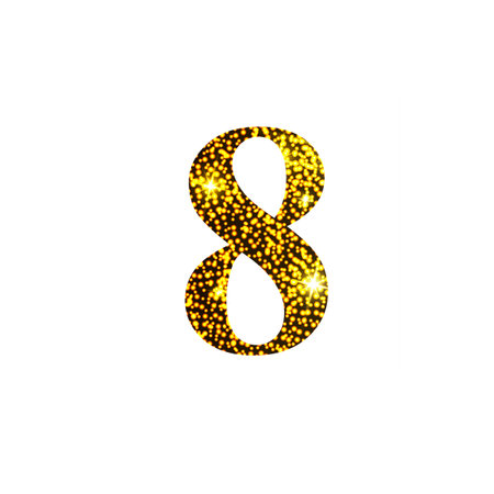 Golden number 8. Numbers for design
