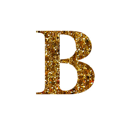 Golden letter B. Letter of the alphabet.の写真素材