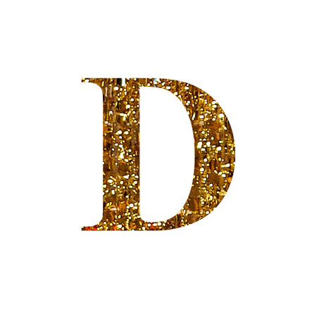 Golden letter D. Letter of the alphabet.の写真素材