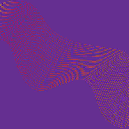 Abstract line art on blue violet background gradient red