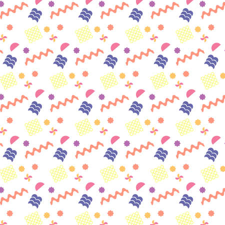 Seamless geometric pattern. Colorful ornament on white background.のイラスト素材