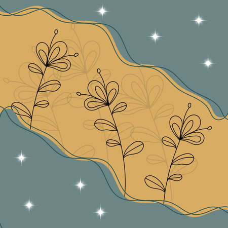 Botanical print boho minimalist printable wall art abstract home decor floral print bohemian art work, vectorのイラスト素材