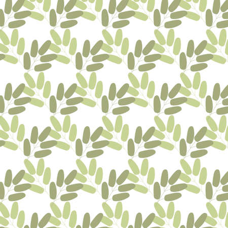 Seamless pattern with plants on the white background. Botanic ornament.のイラスト素材