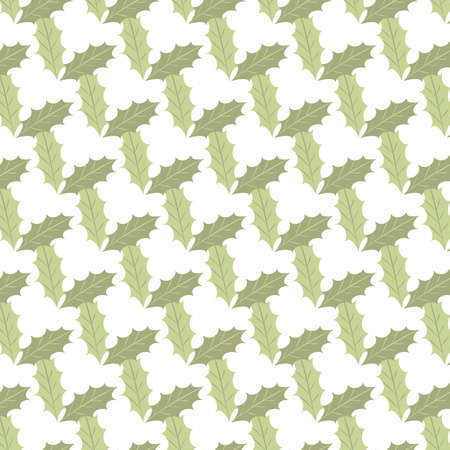 Seamless pattern with plants on the white background. Botanic ornament.のイラスト素材