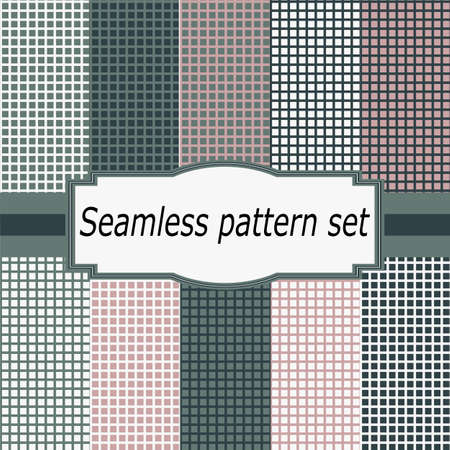 Geometric pattern in beige, pink, black with houndstooth checks. Seamless neutral vector background graphic for spring autumn scarf, coat, dress, bag, other modern fashion textile or paper print.の写真素材