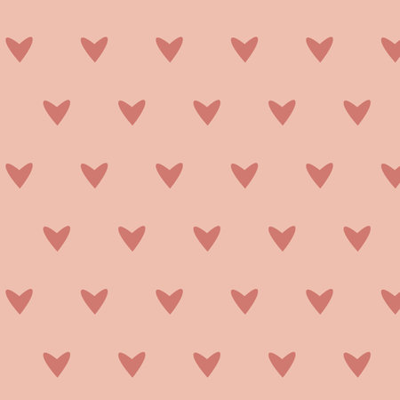 Simple hearts vector pattern. Valentines day background. Flat design endless chaotic texture made of...