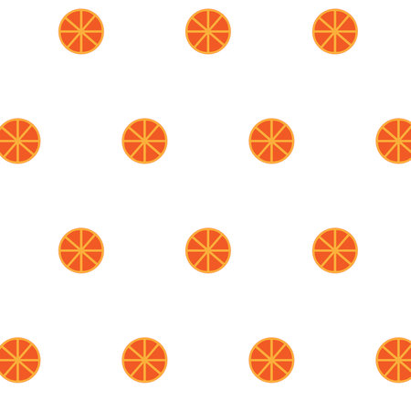Orange sliced seamless pattern. Organic healthy fruit background. Vector