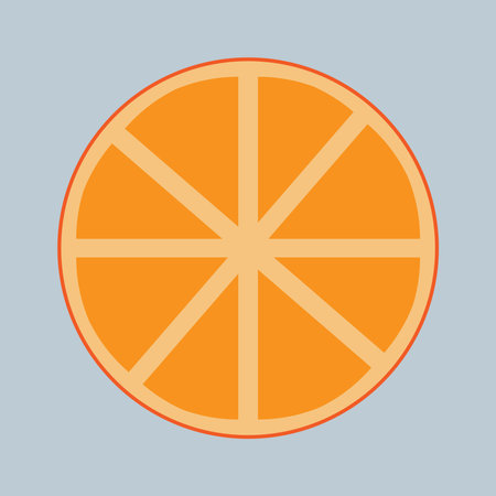 One slice of orange on white background. Vectorのイラスト素材