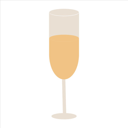 Glass of champagne, celebration concept icon on white background, vectorのイラスト素材