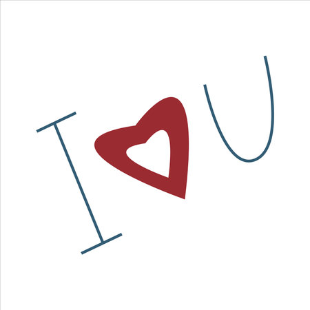 I love you. I heart you. inscription Hand drawn lettering isolated on white background. design for holiday greeting card and invitation of the wedding, Valentine's day, Mother's day and Birthdayのイラスト素材