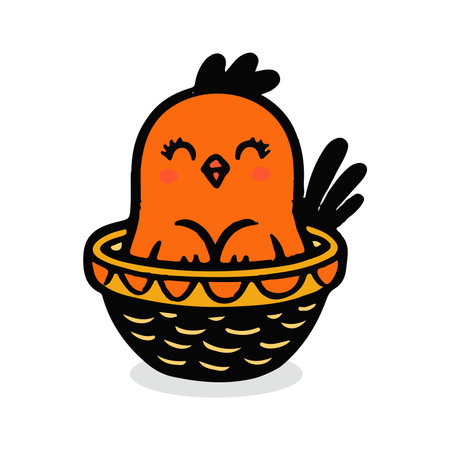 chick cartoon vector. character design wallpaperのイラスト素材